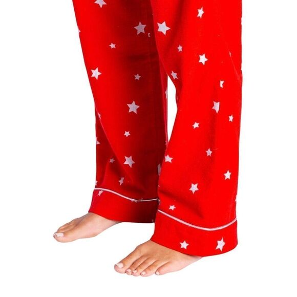 PJ Salvage Wish Upon A Star Red Flannel Pajama Shirt Pant Set Women’s Sz Small - Picture 3 of 6